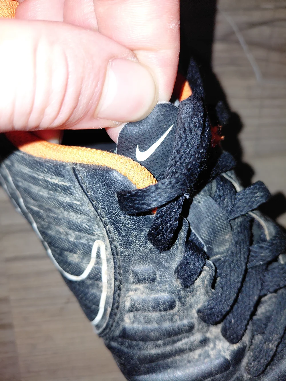 Nike Black and Orange Men's Athletic Soccer Cleats